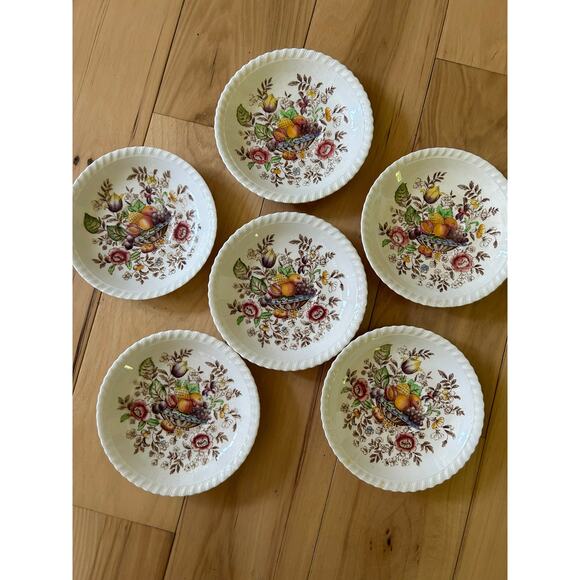 Windsor Ware Johnson Bros England Pomona set of 6 Saucer Plates 5.5" Vintage - Picture 3 of 7